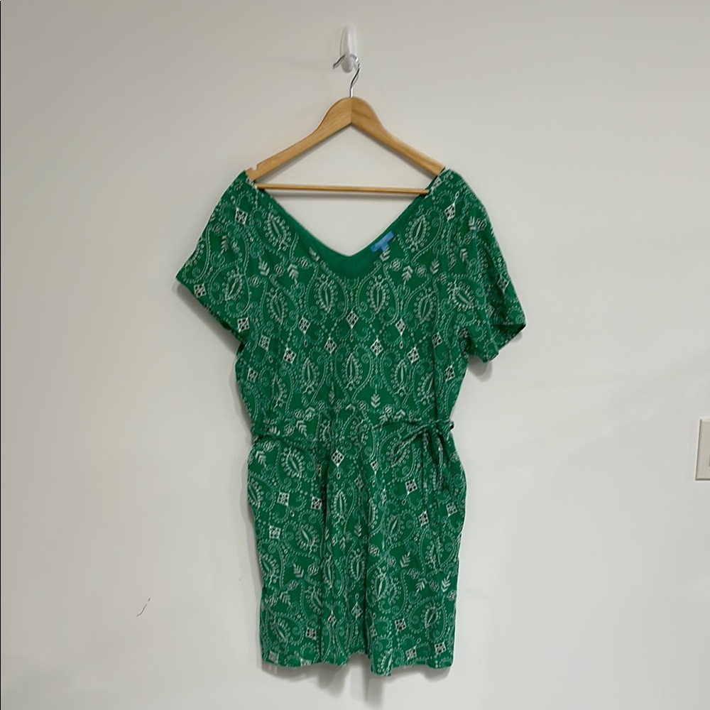 Draper James Green Patterned Mini Dress